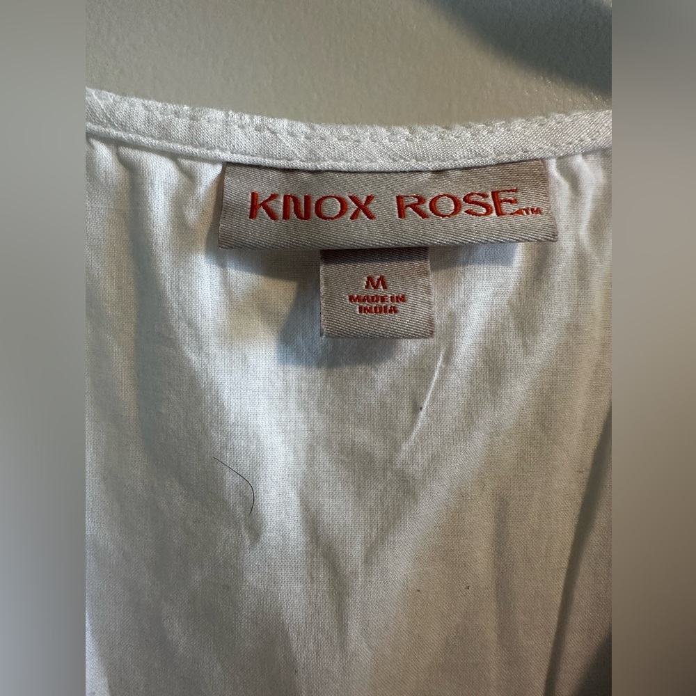 Knox Rose White Cotton Boho Chic Dress - Picture 3 of 5